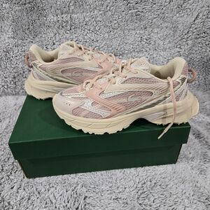Lacoste Women's Pink and Cream Sneakers L003 Neo Shot Size 7.5